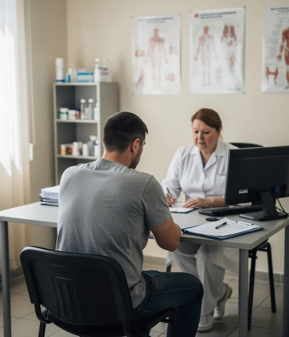 доктор разговаривает с врачом о принудительной психиатрической экспертизе
